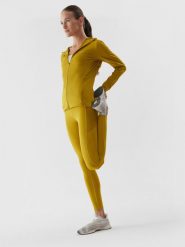 4F Legginsy do biegania szybkoschnące damskie XS. Żółte legginsy damskie 4f, xs, bez wzorów, z podwyższonym stanem, do biegania. Za 249.99 zł.