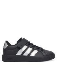 Adidas Sneakersy Grand Court 3.0 Shoes Children KI7191 Czarny. Czarne buty sportowe dziewczęce Adidas, bez wzorów, ze skóry, bez zapięcia. Za 169.99 zł.