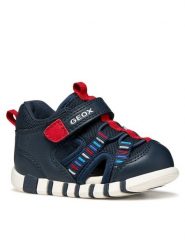 Geox Sandały B Sandal Iupidoo Boy B655PB 0BC14 C0735 Granatowy. Niebieskie sandały chłopięce Geox, ze skóry, bez zapięcia. Za 229.99 zł.