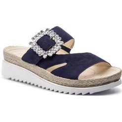 Espadryle GABOR - 23.727.16 Bluette. Niebieskie klapki damskie marki Gabor, z aplikacjami, z materiału. Za 449.00 zł.