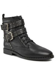 Ted Baker Botki 240956 Czarny. Czarne botki damskie Ted Baker, ze skóry, bez obcasa, na płaskiej podeszwie, bez zapięcia. Za 539.99 zł.