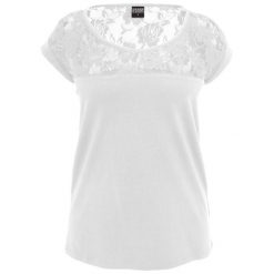 Koszulka damska Urban Classic top lace. Białe t-shirty damskie Urban Classics, bez wzorów, z koronki, bez kołnierzyka. Za 102.00 zł.