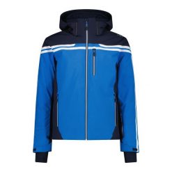 Kurtka narciarska z kapturem i zamkiem CMP. Niebieskie kurtki sportowe męskie CMP, na zimę, m, bez wzorów, narciarskie. W wyprzedaży za 907.50 zł.