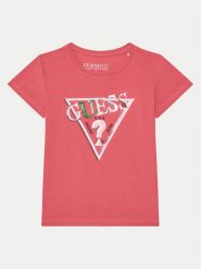 Guess T-Shirt K5RI16 K6YW4 Różowy Regular Fit. Czerwone t-shirty i topy dla dziewczynek Guess, z aplikacjami, z bawełny, bez ramiączek. Za 59.99 zł.