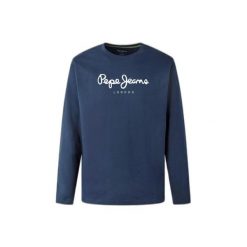 Koszulka z długim rękawem Pepe Jeans Eggo N. Niebieskie bluzki z długim rękawem męskie Pepe Jeans, m, bez wzorów, z jeansu, eleganckie, bez kołnierzyka. Za 141.05 zł.