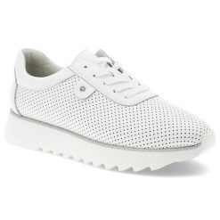 Białe Sneakersy S.Barski Modne Ażurowe Obuwie Damskie. Białe obuwie sportowe damskie S.BARSKI, w ażurowe wzory, ze skóry, eleganckie, bez obcasa, bez zapięcia. Za 209.00 zł.