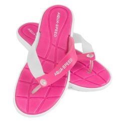 Japonki basenowe damskie Aqua Speed Bali. Czerwone klapki damskie Aqua-Speed, bez wzorów, sportowe, bez obcasa. Za 36.99 zł.