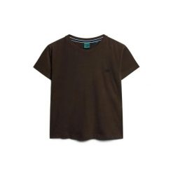 Damska koszulka z logo z lat 90. Superdry Essential. Czarne t-shirty damskie Superdry., bez wzorów, vintage, bez kołnierzyka. Za 126.85 zł.