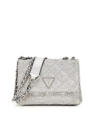 Guess Torebka Giully II Mini HWQM96 73740 Srebrny. Szare listonoszki damskie Guess, z aplikacjami, z syntetyku, wizytowe, bez dodatków. Za 300.99 zł.