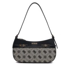 Torebka Guess. Czarne torebki do ręki damskie Guess, z aplikacjami, klasyczne, bez dodatków. Za 589.99 zł.