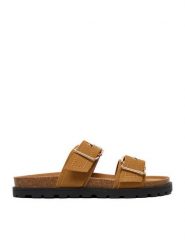 DeeZee Klapki CEO-HSCB25230318-2 Brązowy. Brązowe klapki damskie DeeZee, bez wzorów, z materiału, bez obcasa. Za 139.99 zł.