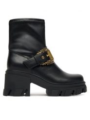 Versace Jeans Couture Botki 79VA3S80 Czarny. Czarne botki damskie Versace Jeans Couture, z jeansu, bez obcasa, na słupku, bez zapięcia. Za 709.99 zł.
