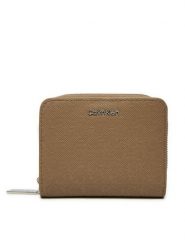 Calvin Klein Portfel Ck Must Medium Zip Around_Mono K60K612825 Brązowy. Brązowe portfele damskie Calvin Klein, bez wzorów, ze skóry. Za 169.99 zł.