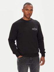Tommy Hilfiger Bluza Stacked MW0MW39376 Czarny Regular Fit. Czarne bluzy męskie Tommy Hilfiger, m, bez wzorów, z bawełny, bez kaptura. Za 299.99 zł.