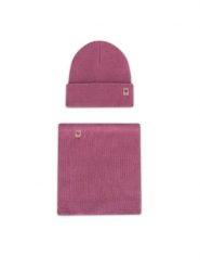 Nelli Blu Komplet czapka i komin 7KF-002-AW24 Różowy. Czerwone buty zimowe dziewczęce Nelli Blu, bez wzorów, z bawełny. Za 59.99 zł.