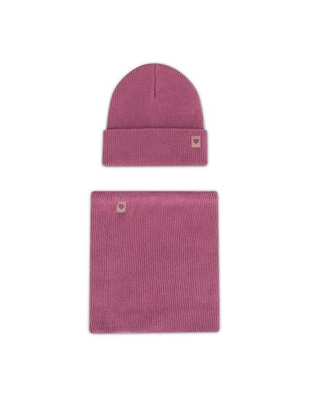 Nelli Blu Komplet czapka i komin 7KF-002-AW24 Różowy. Czerwone buty zimowe dziewczęce Nelli Blu, na zimę, bez wzorów, z bawełny. Za 59.99 zł.