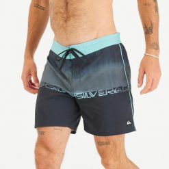 Spodenki surfingowe męskie Quiksilver 16" Half Jam Wordblock. Czarne kąpielówki męskie Quiksilver, l, bez wzorów, z poliesteru. W wyprzedaży za 129.99 zł.