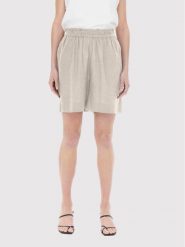ONLY Szorty materiałowe Tokyo 15259587 Beżowy Relaxed Fit. Brązowe szorty damskie Only, xl, bez wzorów, ze lnu. Za 89.99 zł.