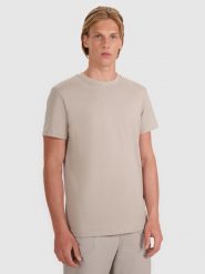 4F T-shirt regular gładki męski - szary L. Szare koszulki sportowe męskie 4f, l, bez wzorów, z bawełny, klasyczne, bez kołnierzyka. Za 49.99 zł.