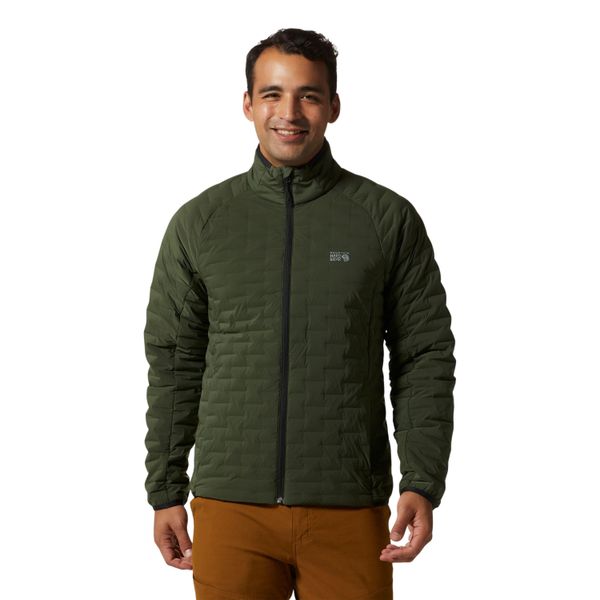 Lekka kurtka turystyczna Mountain Hardwear Stretchdown. Zielone kurtki męskie Mountain Hardwear, na zimę, bez wzorów, sportowe, bez kaptura. Za 1,127.65 zł.