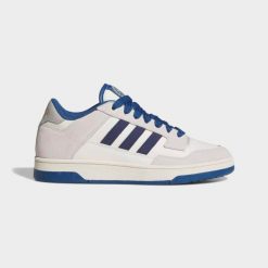 Sneakersy męskie ADIDAS Rapid Court Low. Niebieskie buty sportowe męskie Adidas, z gumy, bez zapięcia, do koszykówki. Za 269.99 zł.