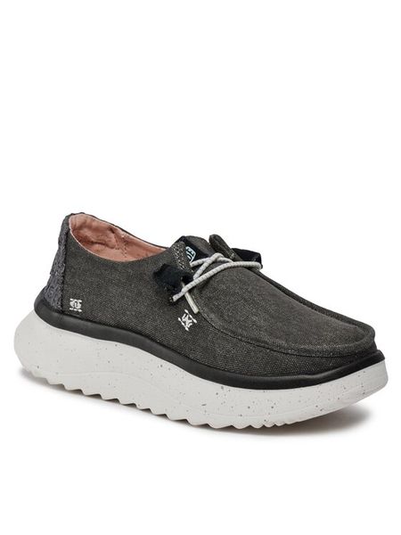 Hey Dude Półbuty Wendy Peak Chambray 40255-001 Szary. Szare półbuty damskie Hey dude, bez wzorów, z materiału, bez obcasa, na płaskiej podeszwie, bez zapięcia. Za 239.99 zł.