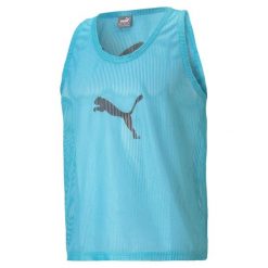 Koszulka Puma Bib. Niebieskie koszulki sportowe męskie Puma, s, bez wzorów, z materiału, bez kołnierzyka, bez ramiączek. Za 34.90 zł.