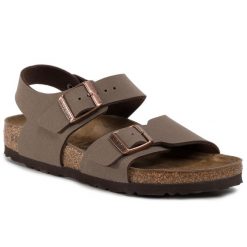 Sandały Birkenstock. Brązowe sandały chłopięce Birkenstock, bez zapięcia. Za 189.99 zł.