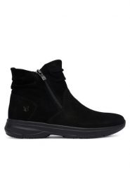 Caprice Botki 9-25450-45 Czarny. Czarne botki damskie Caprice, ze skóry, bez obcasa, na płaskiej podeszwie, bez zapięcia. Za 589.99 zł.