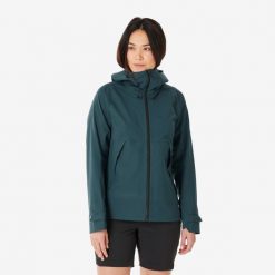 Kurtka turystyczna damska Quechua MH500. Niebieskie kurtki sportowe damskie QUECHUA, m, bez wzorów, z elastanu, bez kaptura, trekkingowe. Za 399.99 zł.