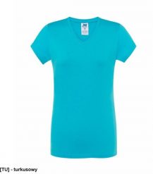 JHK - Bluzka z krótkim rękawem turkusowy M. Niebieskie t-shirty damskie JHK, m, bez wzorów, bez kołnierzyka. Za 14.89 zł.