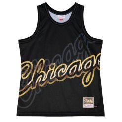 Tank top Chicago Bulls NBA Big Face 4.0 Fashion. Czarne koszulki sportowe męskie Mitchell & Ness, bez wzorów, bez kołnierzyka, bez ramiączek, do koszykówki. Za 338.00 zł.