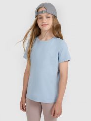 4F T-shirt oversize gładki dziewczęcy - niebieski 122 (6-7 lat). Niebieskie t-shirty i topy dla dziewczynek 4f, bez wzorów, z bawełny, bez ramiączek. Za 29.99 zł.