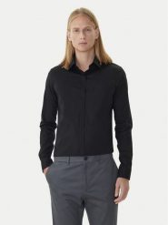 Calvin Klein Koszula LV019EU060 Czarny Extra Slim Fit. Czarne koszule męskie Calvin Klein, m, bez wzorów, z bawełny, biznesowe, bez kołnierzyka, bez ramiączek. Za 309.99 zł.