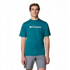 T-shirt Męski Logo Basic. Niebieskie koszulki sportowe męskie Columbia, m, bez wzorów, bez kołnierzyka, bez ramiączek, trekkingowe. Za 136.99 zł.