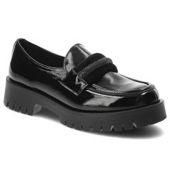 Czarne Półbuty Lemar Eleganckie Skórzane Buty. Czarne mokasyny damskie Lemar, na wiosnę, bez wzorów, ze skóry, biznesowe, bez obcasa, bez zapięcia. Za 359.00 zł.