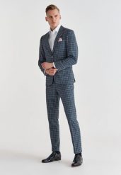 PAKO LORENTE – Spodnie męskie garniturowe P21WF-6G-066-S. Szare eleganckie spodnie męskie Pako Lorente, m, bez wzorów, z elastanu, długie. Za 99.99 zł.
