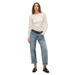 T-shirt damski z odkrytymi ramionami, długie rękawy Superdry Bardot. Białe t-shirty damskie Superdry., bez wzorów, eleganckie, bez kołnierzyka. Za 125.35 zł.