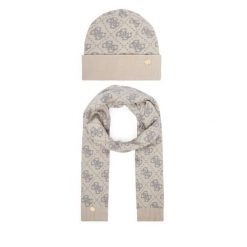 Zestaw szalik i czapka Guess. Białe czapki i kapelusze damskie Guess, z aplikacjami. Za 294.99 zł.