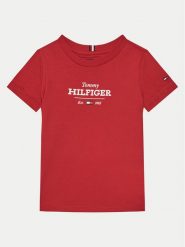 Tommy Hilfiger T-Shirt KB0KB09356 M Czerwony Regular Fit. Czerwone t-shirty dla chłopców Tommy Hilfiger, bez wzorów, z bawełny, bez ramiączek. Za 59.99 zł.