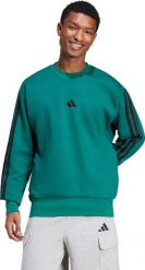 Bluza męska adidas Essentials 3-Stripes Fleece zielona JE6306 XL. Zielone bluzy męskie Adidas, m, bez wzorów, bez kaptura. Za 346.44 zł.