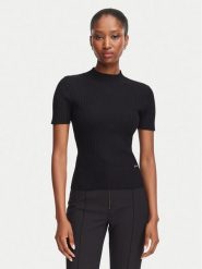 Guess Bluzka W6YR23 Z0967 Czarny Slim Fit. Czarne bluzki damskie Guess, xs, z aplikacjami, z wiskozy, bez kołnierzyka, bez ramiączek. Za 294.99 zł.
