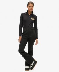 Superdry Ski Softshell Slim Trousers spodnie slim softshell – Black. Czarne spodnie materiałowe damskie Superdry., bez wzorów, z elastanu. Za 775.65 zł.