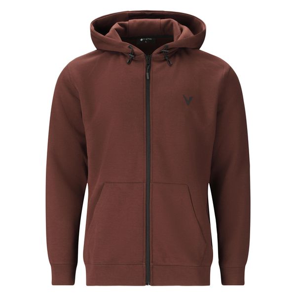 Bluza z kapturem z pełnym zamkiem błyskawicznym Virtus Taro. Brązowe bluzy męskie VIRTUS, bez wzorów, z kapturem, na fitness i siłownię. Za 276.00 zł.