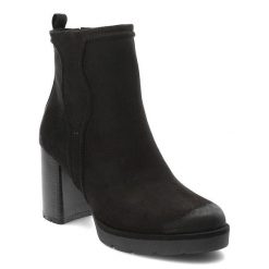 Czarne Botki Marco Tozzi Modne Obuwie Damskie. Czarne botki damskie Marco Tozzi, na wiosnę, z jeansu, eleganckie, bez obcasa, na obcasie, bez zapięcia. Za 259.00 zł.