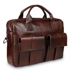 Torba skórzana Pavone Nero Rimini 2386 czekoladowa. Brązowe torby na laptopa męskie Pavone Nero, bez wzorów, z materiału. Za 969.99 zł.