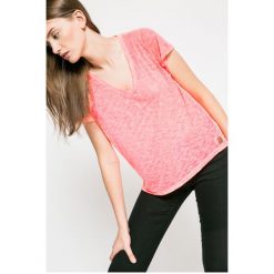 Superdry - Top. Szare topy damskie Superdry., z bawełny, z krótkim rękawem. W wyprzedaży za 49.90 zł.