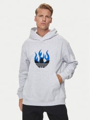 Adidas Bluza Flames Logo IS2947 Szary Regular Fit. Szare bluzy męskie Adidas, m, bez wzorów, z bawełny, bez kaptura. Za 219.99 zł.