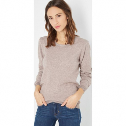 Sweter w kolorze szarobrązowym. Brązowe swetry damskie Assuili, z kaszmiru, z okrągłym kołnierzem. W wyprzedaży za 113.95 zł.