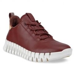 Buty do biegania damskie Ecco Sneaker Gruuv Lea. Czerwone obuwie sportowe damskie ecco, bez wzorów, z materiału, do biegania. Za 712.00 zł.
